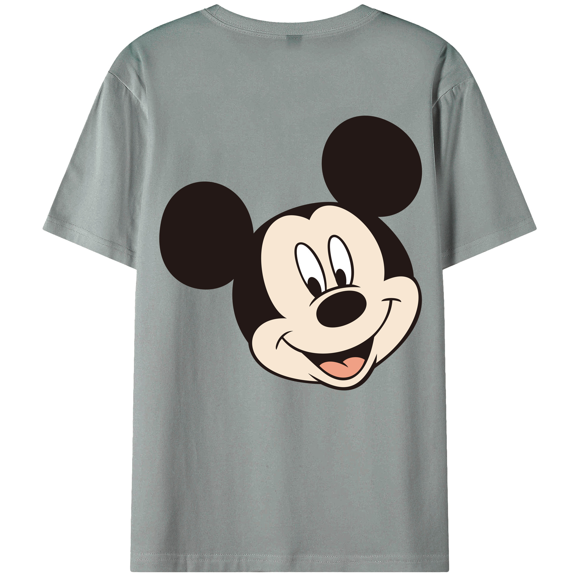 ミッキーマウス Mickey Mouse 綿100％ メンズ半袖Tシャツ（バックプリント） 通気性